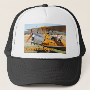 I'm just plane crazy: Tiger Moth Trucker Hat