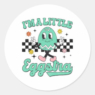 I'm Just So Eggstra Funny Egg Easter Skets For Gir Classic Round Sticker