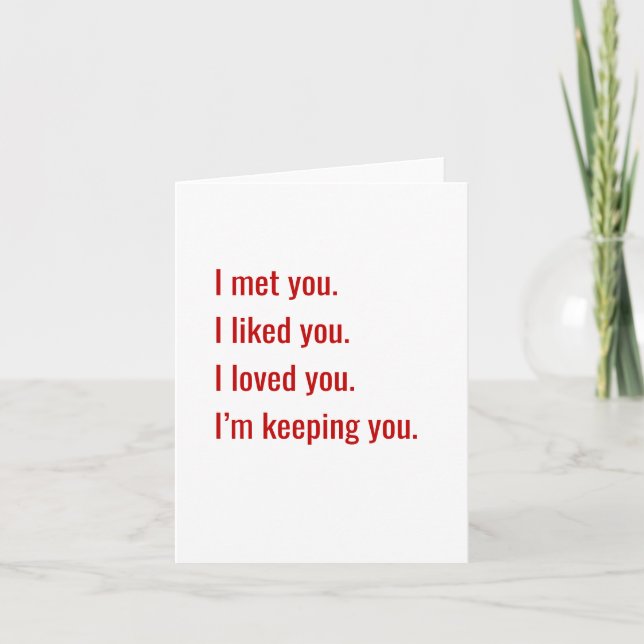I'm Keeping You Statement Card (Front)