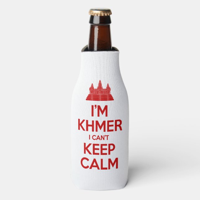 I'm Khmer I Can't Keep Calm Bottle Cooler (Bottle Front)