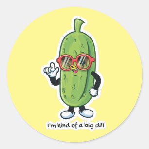 I'm Kind of a Big Dill   pickle wearing sunglasses Classic Round Sticker