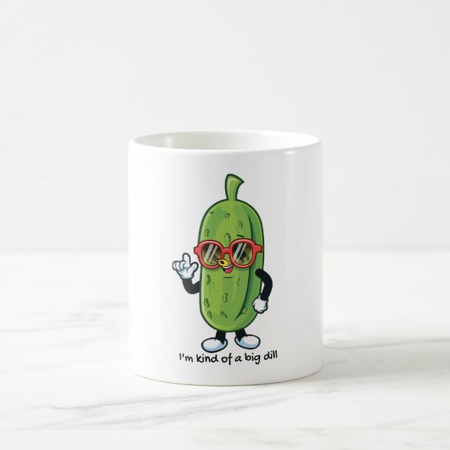 I'm Kind of a Big Dill | pickle wearing sunglasses Coffee Mug (Center)
