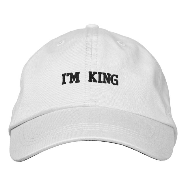 I'm King printed Text White Colour Adjustable Cap (Front)