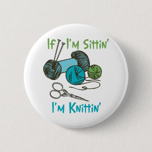 Im Knitting 6 Cm Round Badge