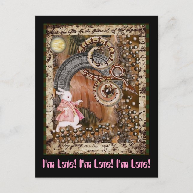 I'm Late! I'm Late! I'm Late! Postcard (Front)