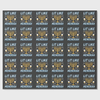 I'm Lit Like Menorah Hanukkah Jewish Menorah Holid Wrapping Paper