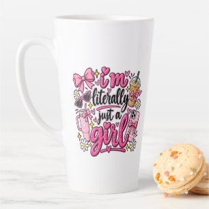 I'm Literally Just A Girl Pink Aesthetic Art Latte Mug