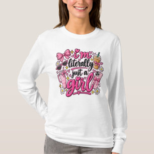 I'm Literally Just A Girl Pink Aesthetic Art T-Shirt
