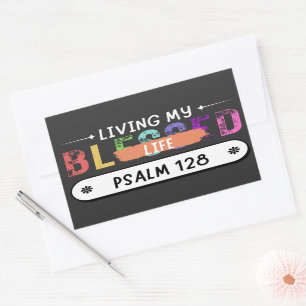 I'm Living My Blessedness Life Scripture Verse Rectangular Sticker