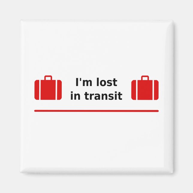 I'm Lost in Transit Double Suitcase Light-Colour Magnet (Front)