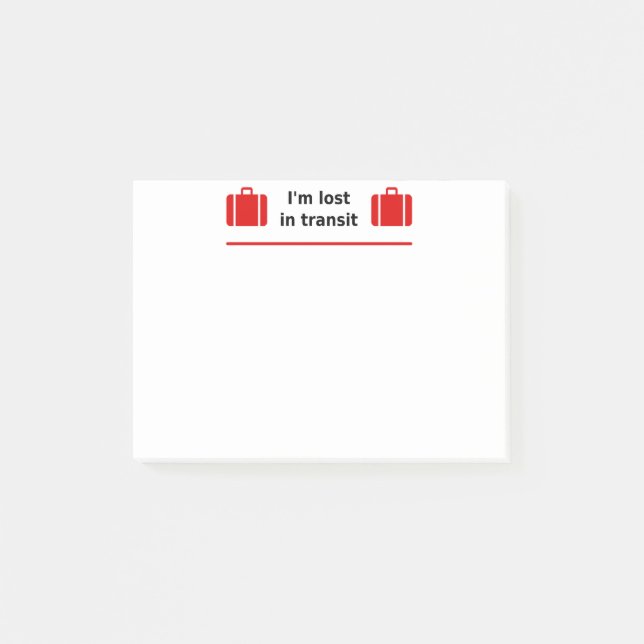 I'm Lost in Transit Double Suitcase Light-Colour Post-it Notes (Front)