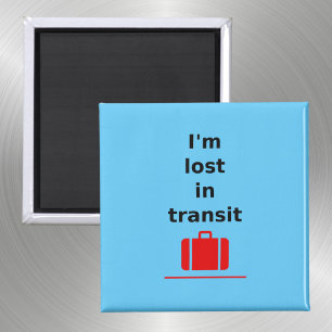 I'm Lost in Transit Travel Suitcase Light-Colour Magnet