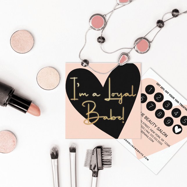 I'm Loyal Babe Gold Pink Black Heart Customer Loyalty Card (Creator Uploaded)