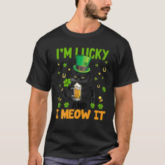 I'm Lucky And I Meow It Happy St. Patrick's Day In T-Shirt