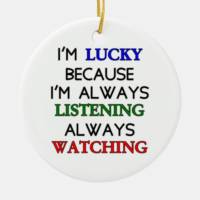 I'm Lucky Ceramic Tree Decoration (Front)