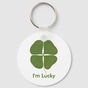 I'm lucky, Dark Green Shamrock Key Chains