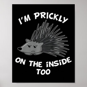 I'm Ly On The Inside Too Porcupine Funny Hedgehog Poster