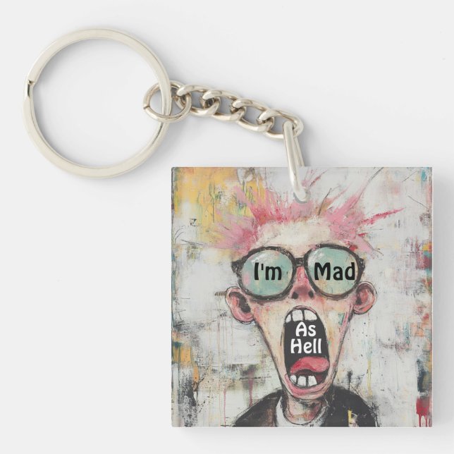 I'm Mad As Hell Keychain (Front)
