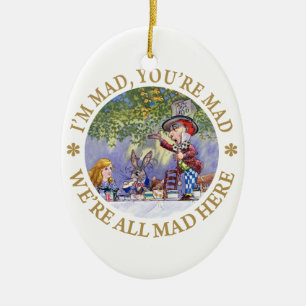 I'm Mad, You're Mad, We're All Mad Here! Ceramic Tree Decoration