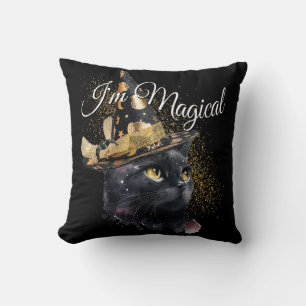 I'm Magical Black Cat Customisable Throw Pillow