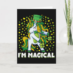 Im Magical Irish Flossing Unicorn Girls St Patrick Card