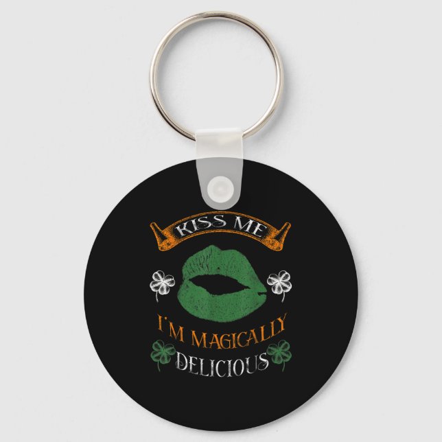I'm Magically Delicious Shamrock Tee St.patrick's  Key Ring (Front)