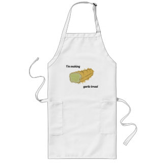 im making garlic bread art long apron