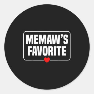I'm Memaw's Favorite Granhild Grandson Granddaught Classic Round Sticker