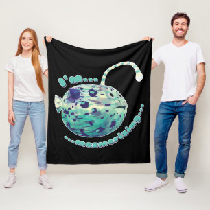I'm Mesmerising... The puffer-lamp-fish realised. Fleece Blanket