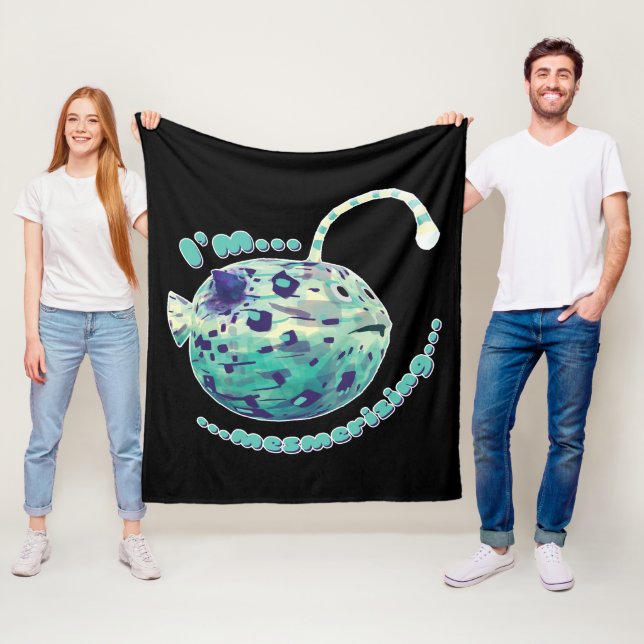 I'm Mesmerising... The puffer-lamp-fish realised. Fleece Blanket (In Situ)