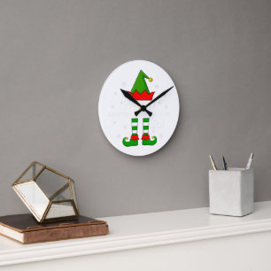 I'm Miniature Schnauzer Lover Elf Christmas Round Clock