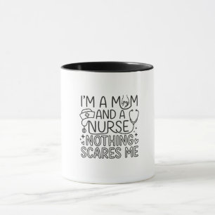 Im Mom And Nurse Minimalist Nurse Mom Gift  Mug