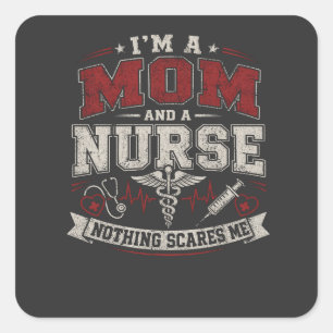 Im Mom And Nurse vinatge Mom Gift mothers day  Square Sticker