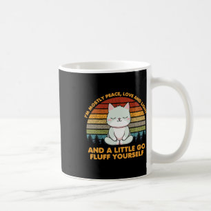 I'm Mostly Peace Love Funny Yoga Cat Pose Coffee Mug