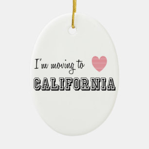 I'm Moving To California Ceramic Tree Decoration