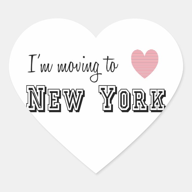 I'm Moving To New York Heart Sticker (Front)