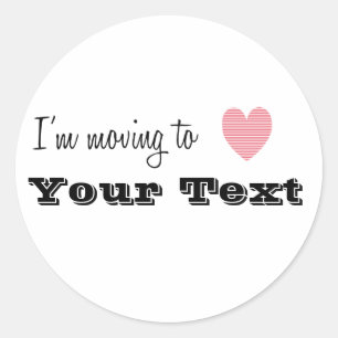 I'm Moving To... Personalised Classic Round Sticker