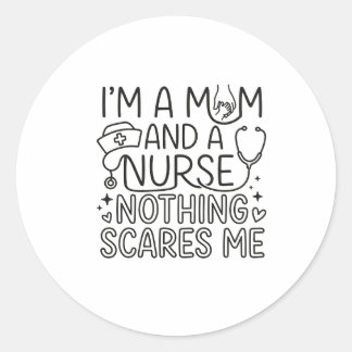 Im Mum And Nurse Minimalist Nurse Mum Gift Classic Round Sticker