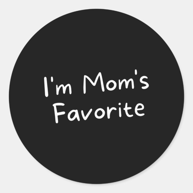 I'M Mum'S Favourite Novelty Classic Round Sticker (Front)