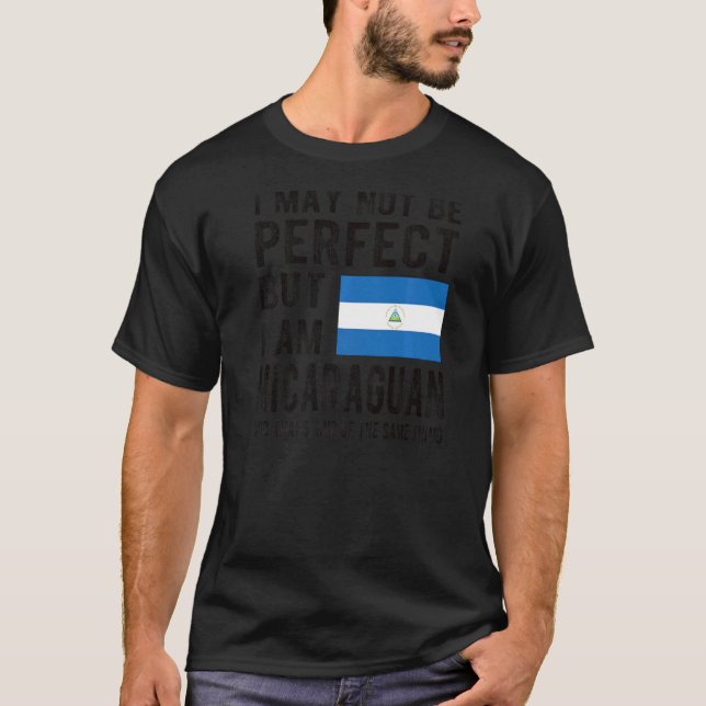 I'm Nicaraguan Flag Nicaragua Proud Nicaraguan Roo T-Shirt (Front)