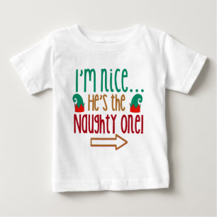 Im Nice Hes Naughty Elf Hat Baby T-Shirt