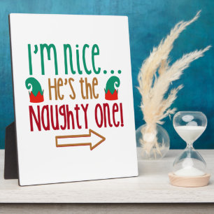 Im Nice Hes Naughty Elf Hat Plaque