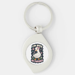 I'm nice in theory goose humor key ring