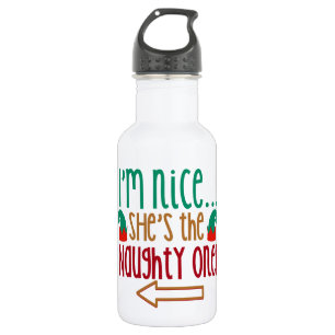 Im Nice Shes Naughty Elf Hat 532 Ml Water Bottle
