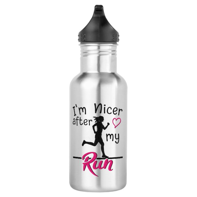 I'm Nicer After My Run Funny 532 Ml Water Bottle (Right)