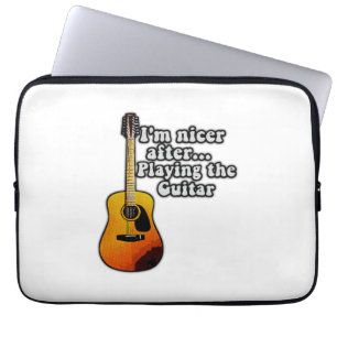 I'm nicer after playing the guitar. vintage colour laptop sleeve