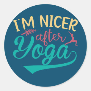 I'm Nicer After Yoga Meditation Non slip Yoga Mat Classic Round Sticker