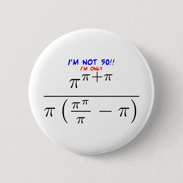 I'm not 50! 6 cm round badge (Front)