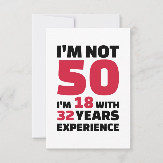 I'm not 50 years birthday card (Front)