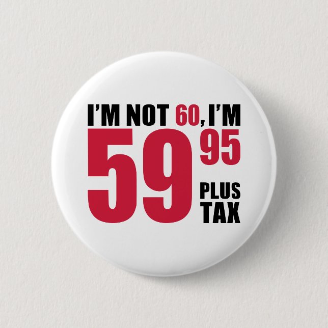 I'm not 60 years birthday 6 cm round badge (Front)